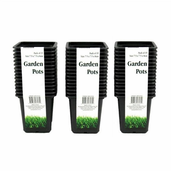 45 X Garden Seedling Pot Seed Starting Square Pots Plant Nursery Soft Plastic