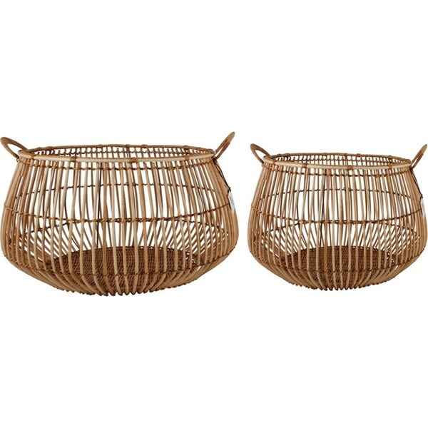 2pcMaine & Crawford Aesha 47/57cm Rattan Bulb Basket Storage Organiser Natural