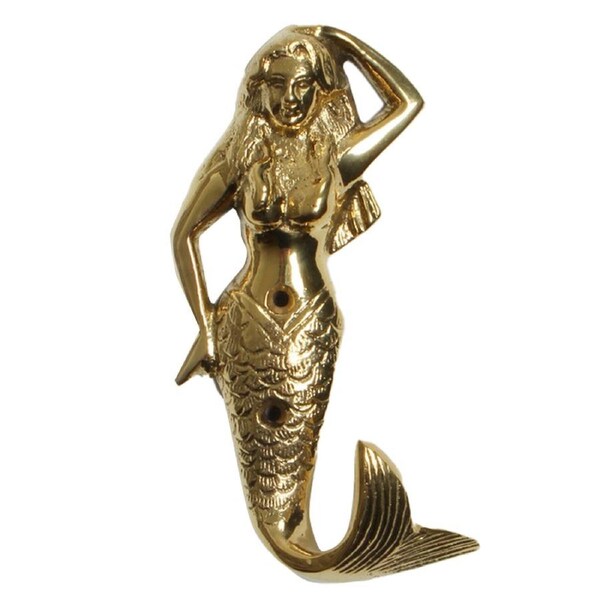 Maine & Crawford Belize 14x6cm Antique Brass Mermaid Wall Hook Home/Room Decor