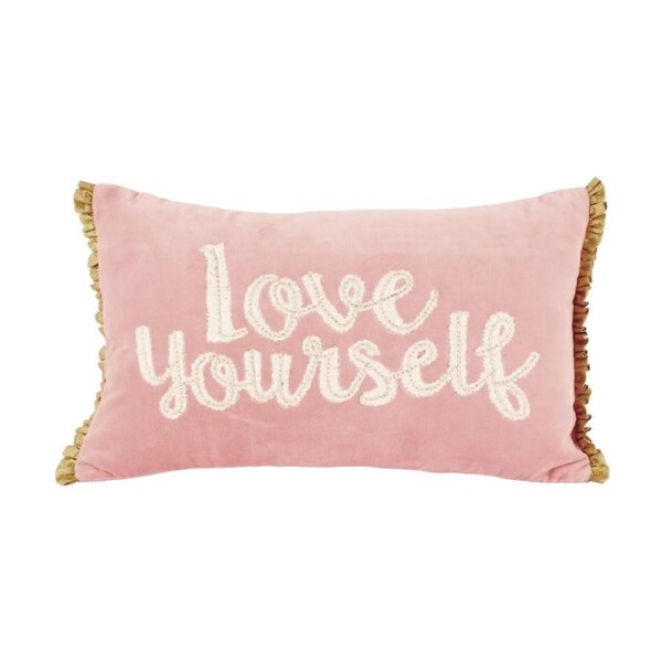 Maine & Crawford Bayla 51x31cm Cotton Embroidered Cushion Pillow w/ Frill Pink