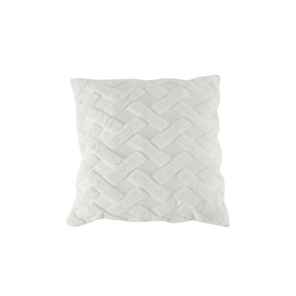 Maine & Crawford Hermione 50x50cm Faux Fur Lattice Cushion Pillow Decor White
