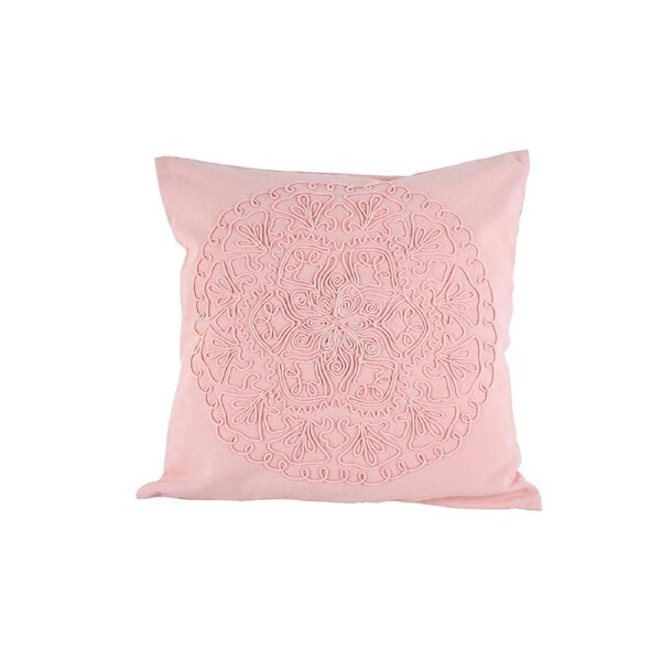Maine & Crawford Baara 50x50cm Cotton Embroidered Cushion Pillow Decor Soft Pink