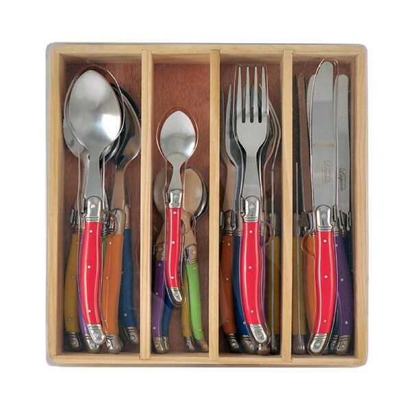 24pc Chateau Laguiole Stainless Steel Cutlery Knife/Fork/Tablespoon Multicolour