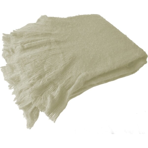 Maine & Crawford Maci 170x130cm Super Plush Throw Sofa Acrylic Blanket Cream