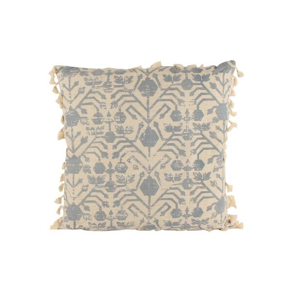 Maine & Crawford Vera 50x50cm Cushion w/ Fringing Pillow Sofa/Bed Decor Blue