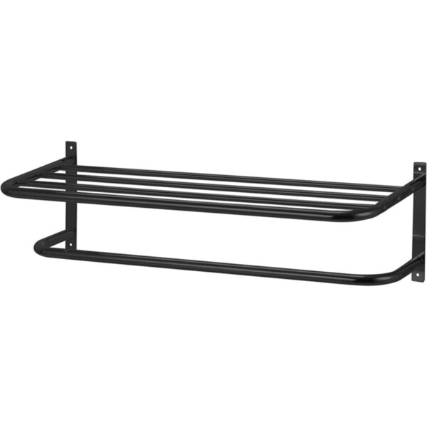 Maine & Crawford 62cm Wall Mounted Towel Holder Storage Bath Rack Matte Black