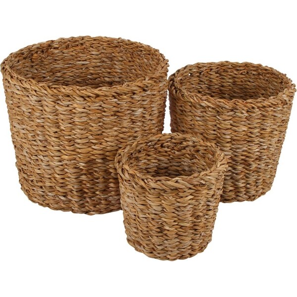 3pc Maine & Crawford Anglesea 13/17/22cm Seagrass Basket Storage Set Natural