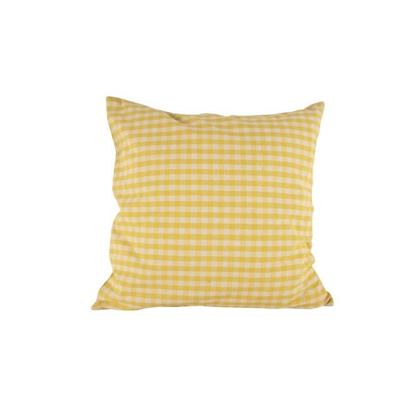 Maine & Crawford Cyrene 50x50cm Cotton Gingham Cushion Sofa Pillow Pastel Yellow