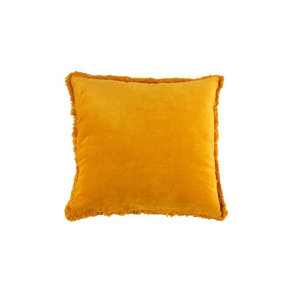 Maine & Crawford Maci 50x50cm Velvet Ruffle Edge Cushion Pillow Decor Mustard