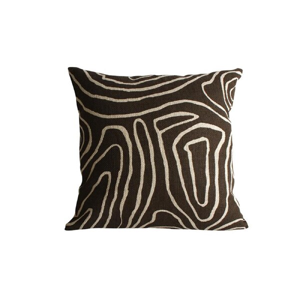 Maine & Crawford Ichiko 50x50cm Cotton Swirl Print Cushion Sofa/Bed Decor Brown