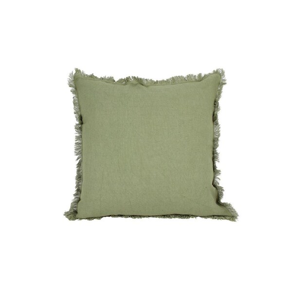 Maine & Crawford Ripley 50x50cm Waffle Cushion w/ Fringing Pillow Decor Olive