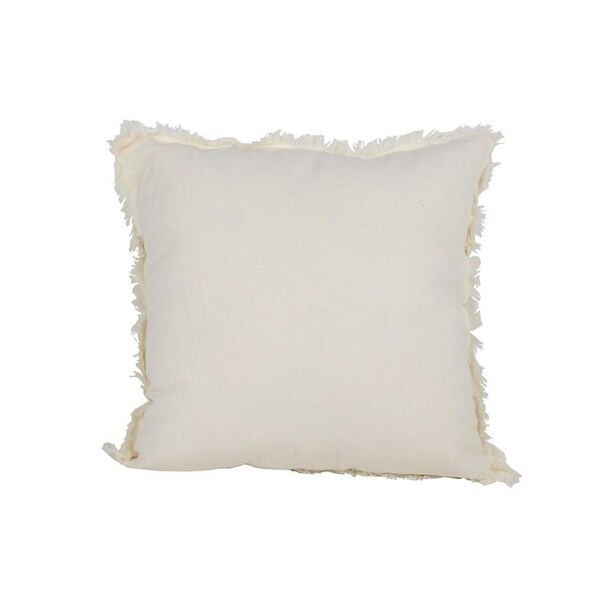 Maine & Crawford Ripley 50x50cm Waffle Cushion w/ Fringing Pillow Decor Cream