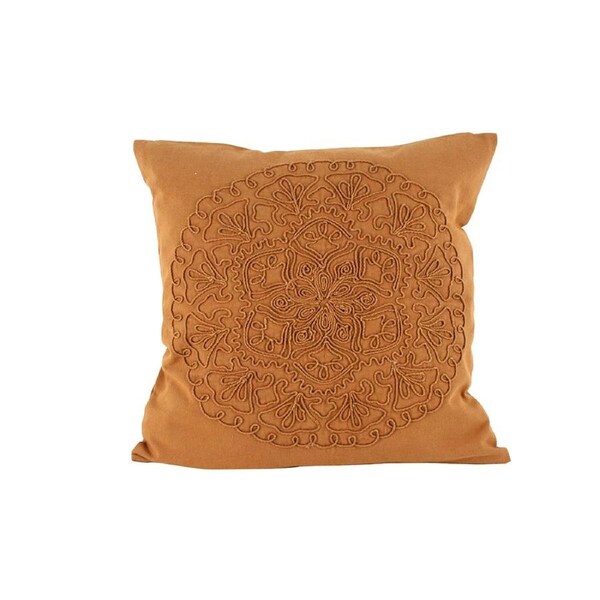 Maine & Crawford Idalee 50x50cm Cotton Embroidered Cushion Pillow Decor Rust