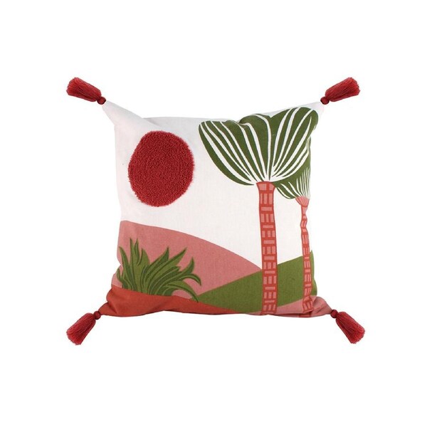 Maine & Crawford Belicia 50x50cm Sun Ad Palm Cotton Cushion w/ Tassel Pillow