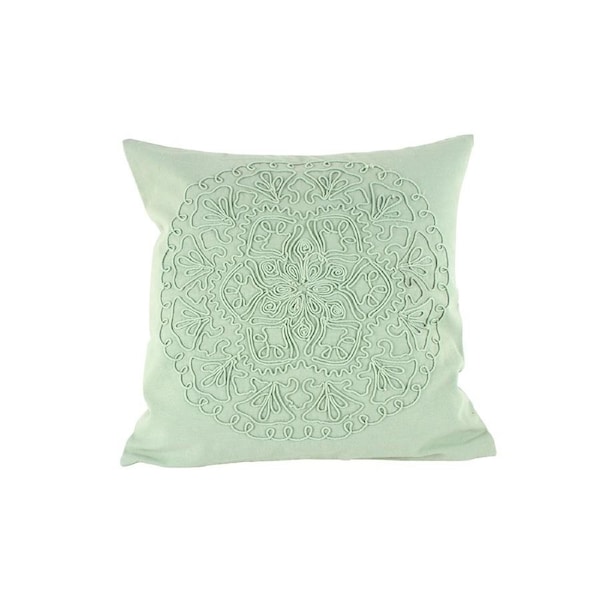 Maine & Crawford Baara 50x50cm Cotton Embroidered Cushion Pillow Sage Green