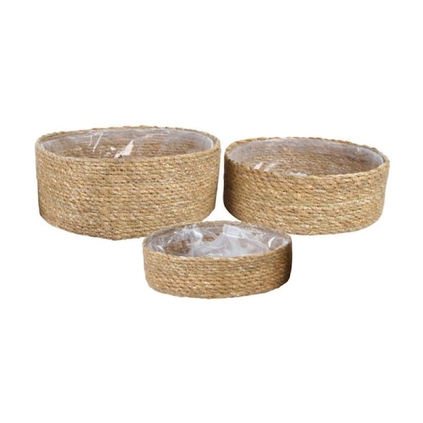 3pc Maine & Crawford Chaka 20/22/25cm Seagrass Basket Storage Organiser Natural