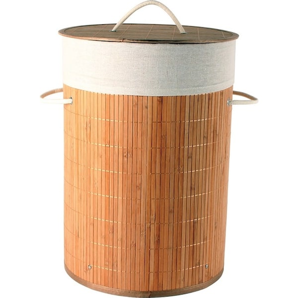 Maine & Crawford Kalib 50x35cm Bamboo Laundry Basket Storage w/ Lining Natural