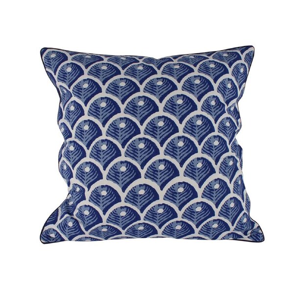 Maine & Crawford Holmes 50x50cm Reverse Print Cotton Cushion Pillow Decor Blue