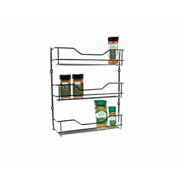 D.LINE 3 Tier Chrome Spice Rack - 18 Bottle Capacity Storage Shelf Layer