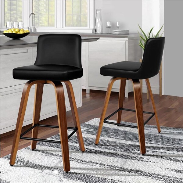 2x ALFORDSON Bar Stools Bailey Kitchen Wooden Black