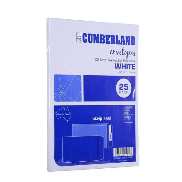 Cumberland Strip Seal Pocket Envelope 25pk 229x162mm (White)