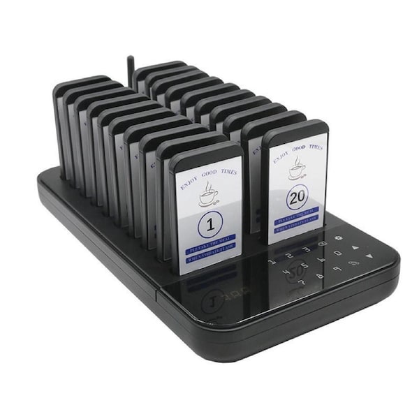 Restaurant Buzzers Paging System 20 Pagers Efficient Queue Management Wireless 3 Call Modes Guest Calling System Ideal for Restaurants Cafe and Events