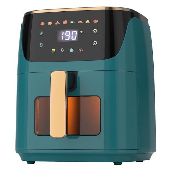 YOPOWER 8L Digital Air Fryer, 8 Presets Healthy Electric Cooker LED Touch Digita Screen Kitchen Oven Dark Green