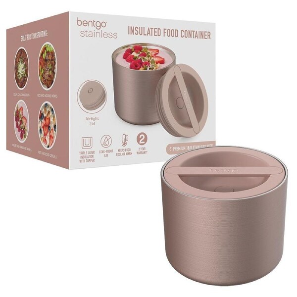 Bentgo 560mL Stainless Steel Insulated Lunch Box - Rose Gold