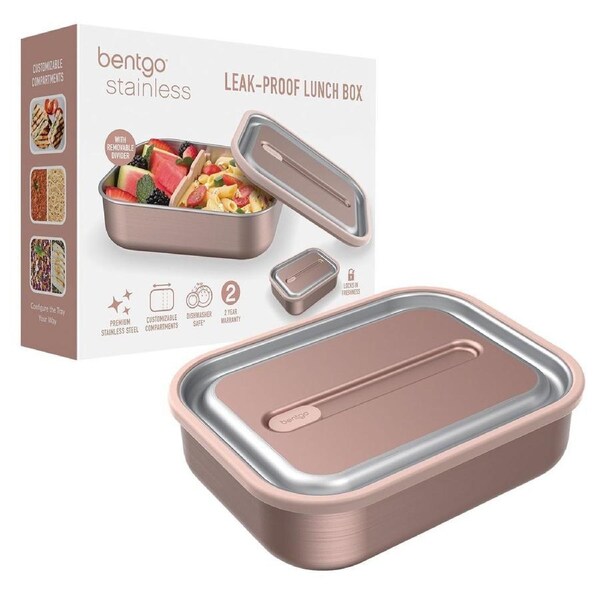 Bentgo 1.2L Stainless Steel Leak-Proof Lunch Box - Rose Gold