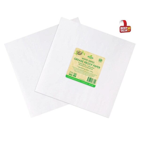 500 x Grease proof Paper White Food Sandwich Wrap Pastry Packaging Party 25x25cm