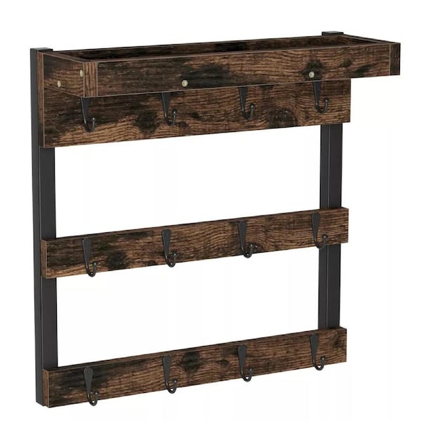 12-Cup Wall mounted Organizer with Top Shelf