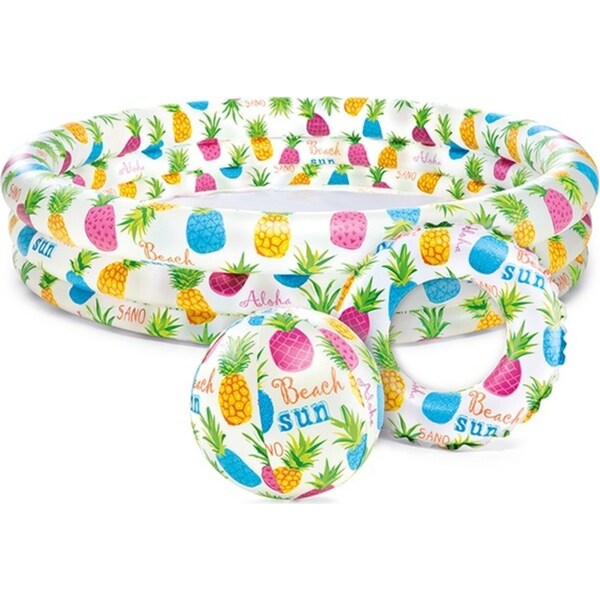Intex Pineapple 1.32mx28cm Splash Swimming Pool Set Outdoor/Garden Kids Toy Asst