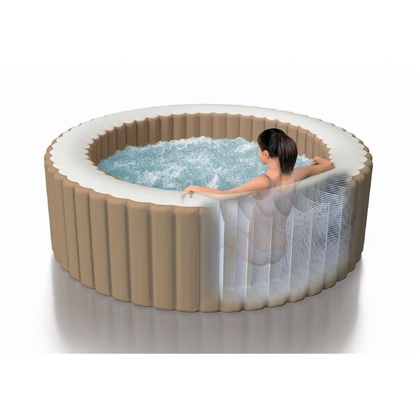 Intex Purespa 6 Person Portable 215x71cm Bubble Massage Spa Above Ground Tub Set