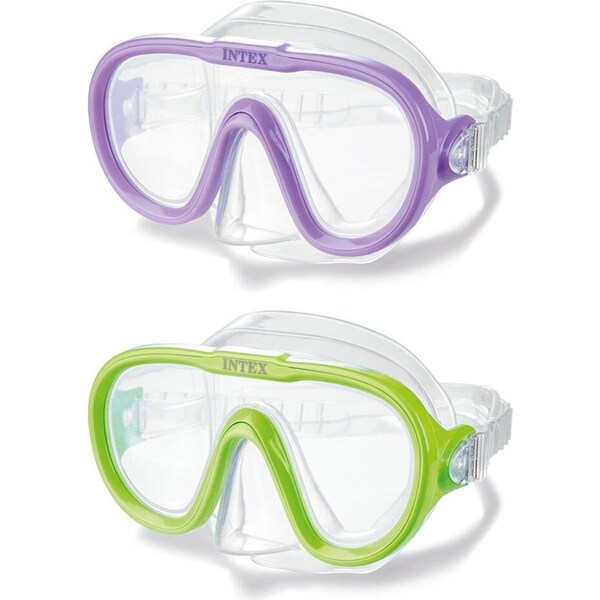 2x Intex Sea Scan Swim Snorkel Diving Mask Kids Adjustable Swimming Goggles Asst