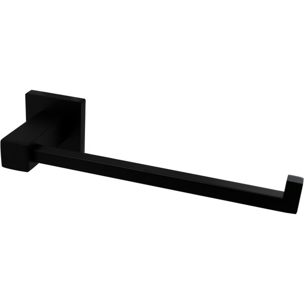 ACA 25CM Stainless Steel Bathroom Single Towel Rack Rail Wall Mount Hook Holder Square Black