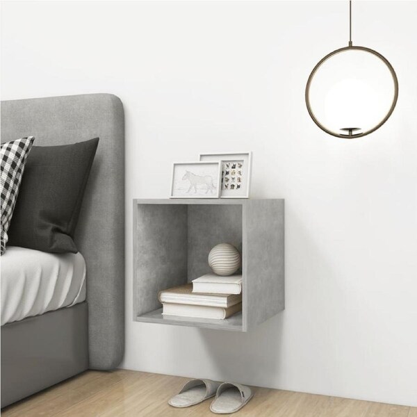 Floating Cube Storage Shelf Unit Wall Display Shelves Bookshelf Cabinet Concrete