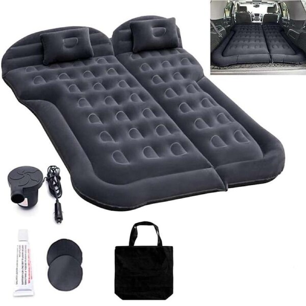 OZNALA Car Air Inflatable Bed Back Seat Mattress Rest SUV Travel Sleep Camping Pump(Black)