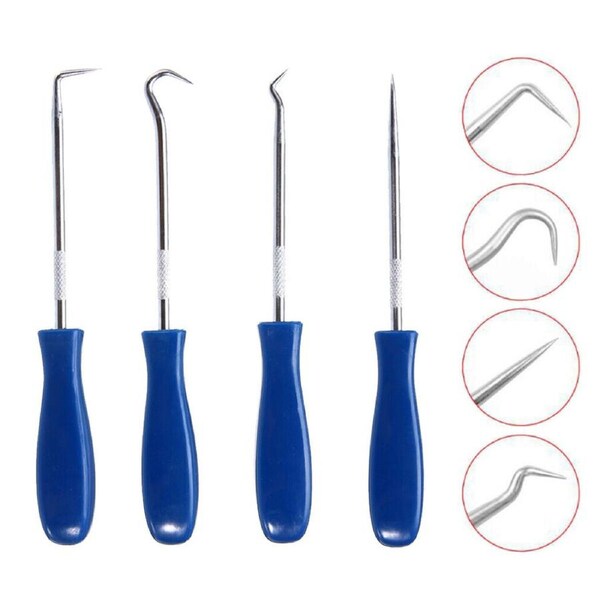4Pcs Portable Pick & Hook Car Oil Seal O-Ring Gasket Puller Remover Tool Set