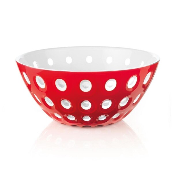 Guzzini Le Murrine Plastic 25cm Food/Salad Serving Bowl/Dish Container Red/White