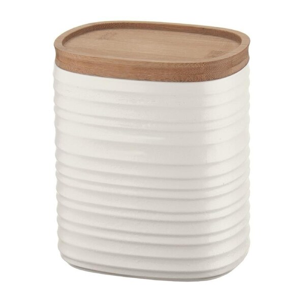 Guzzini Earth Tierra 12.3cm/1L Container/Storage Jar w/ Bamboo Lid Medium White