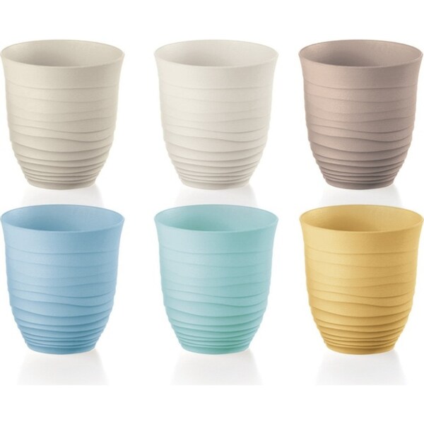 6pc Guzzini Earth Tierra 9.5cm/350ml Stackable Water/Juice Plastic Low Tumblers