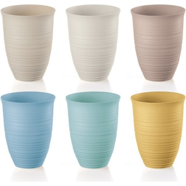 6pc Guzzini Earth Tierra 12.4cm/520ml Stackable Water Plastic Tall Tumblers