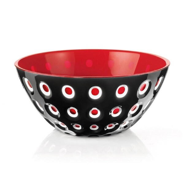 Guzzini Le Murrine Plastic 25cm Salad/Soup Serving Bowl Food Container Black/Red