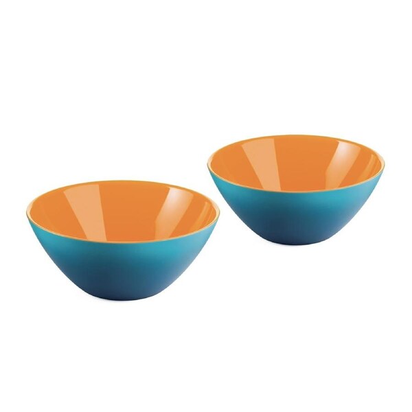 2pc Guzzini My Fusion Plastic 12.5cm Serving Bowl Food Container Blue/Orange