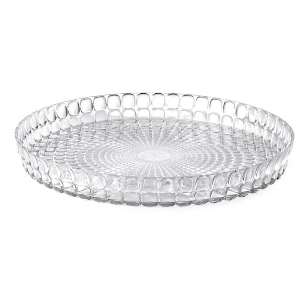 Guzzini Tiffany 35.6cm Round Plastic Serving Tray/Plate Food/Fruit Platter Clear