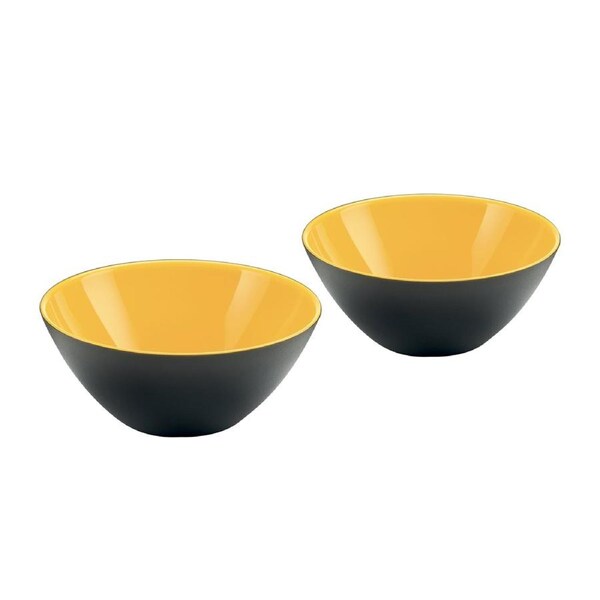 2pc Guzzini My Fusion Plastic 12.5cm Serving Bowl Food Container Black/Yellow