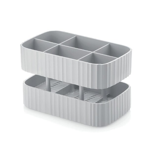 Guzzini Eco-Kitchen 17cm Plastic Drain & Safe Cutlery Drainer Organiser Grey