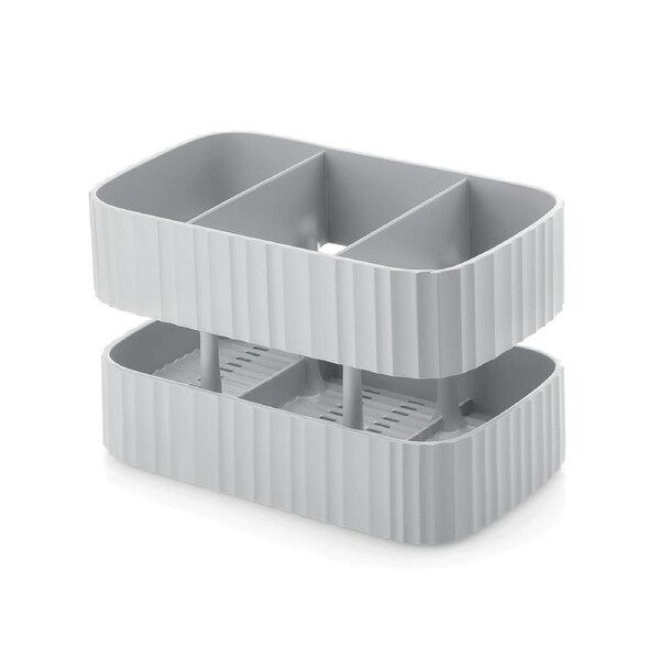 Guzzini Eco-Kitchen 17cm Plastic Tidy & Safe Cutlery Sink Tidy Organiser Grey