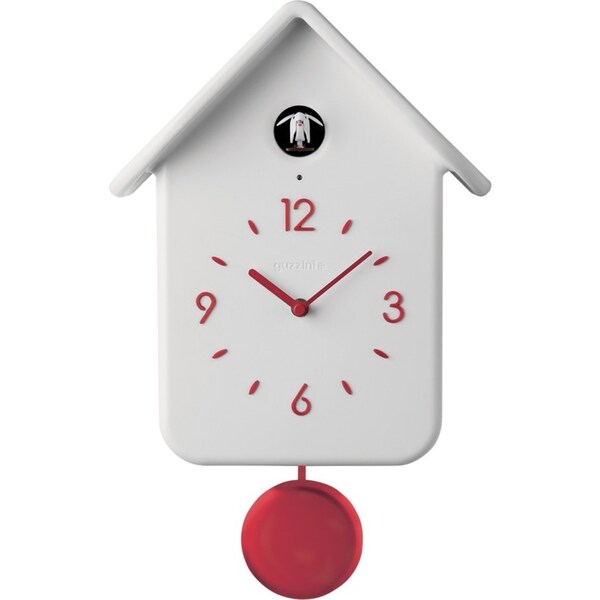 Guzzini Home Qq Cuckoo 38cm Analog Plastic Wall Clock/Time w/ Pendulum White