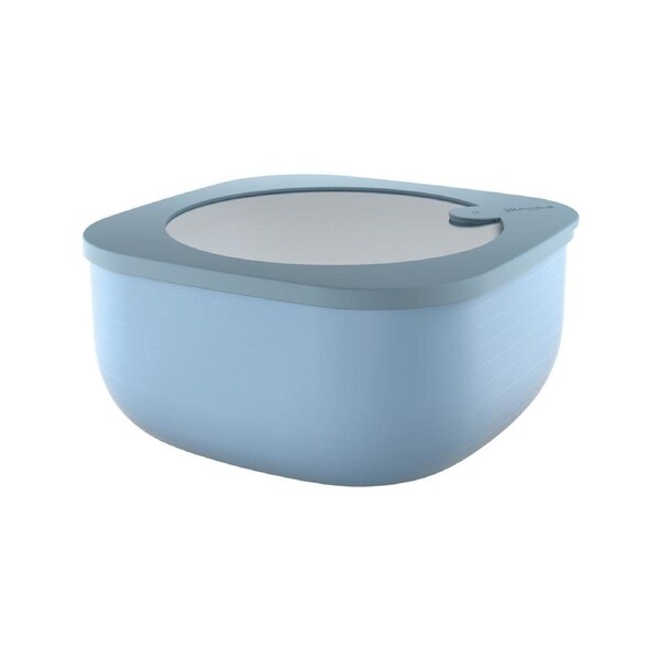 Guzzini Store & More 1.9L Square Shallow Airtight Container w/ Lid Matt Mid Blue
